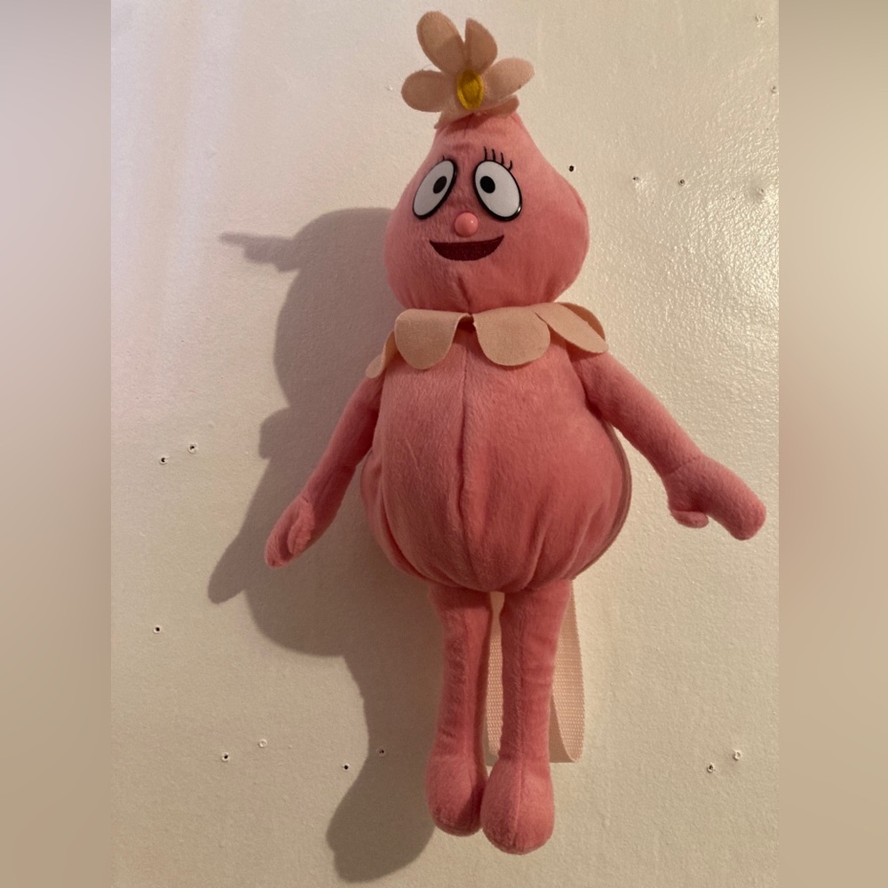 Yo Gabba Gabba Foofa Pink 18 " Plush Backpack Tote- NEW No Tags!